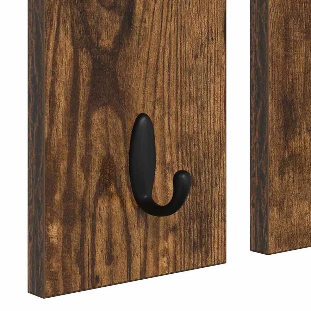 vidaXL Perchero de pared con estante 85 x 10 x 45 cm Roble ahumado Hot