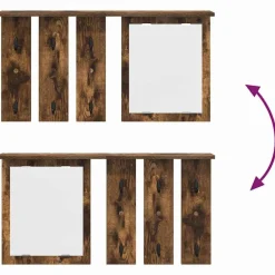 vidaXL Perchero de pared con estante 85 x 10 x 45 cm Roble ahumado Hot