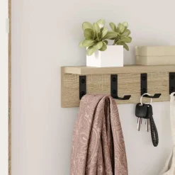vidaXL Estanterías-Perchero de pared 40 x 10,5 x 10,5 cm