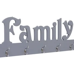vidaXL Perchero de pared FAMILY gris 74x29,5 cm Gris (family) Discount