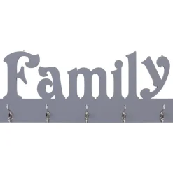 vidaXL Perchero de pared FAMILY gris 74x29,5 cm Gris (family) Discount