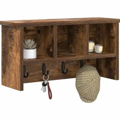 vidaXL Estanterías-Perchero de pared con estante 50 x 16 x 26 cm