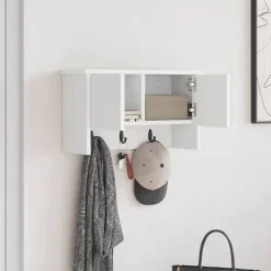 vidaXL Perchero de pared 50 x 20 x 30 cm Madera de ingeniería White Best
