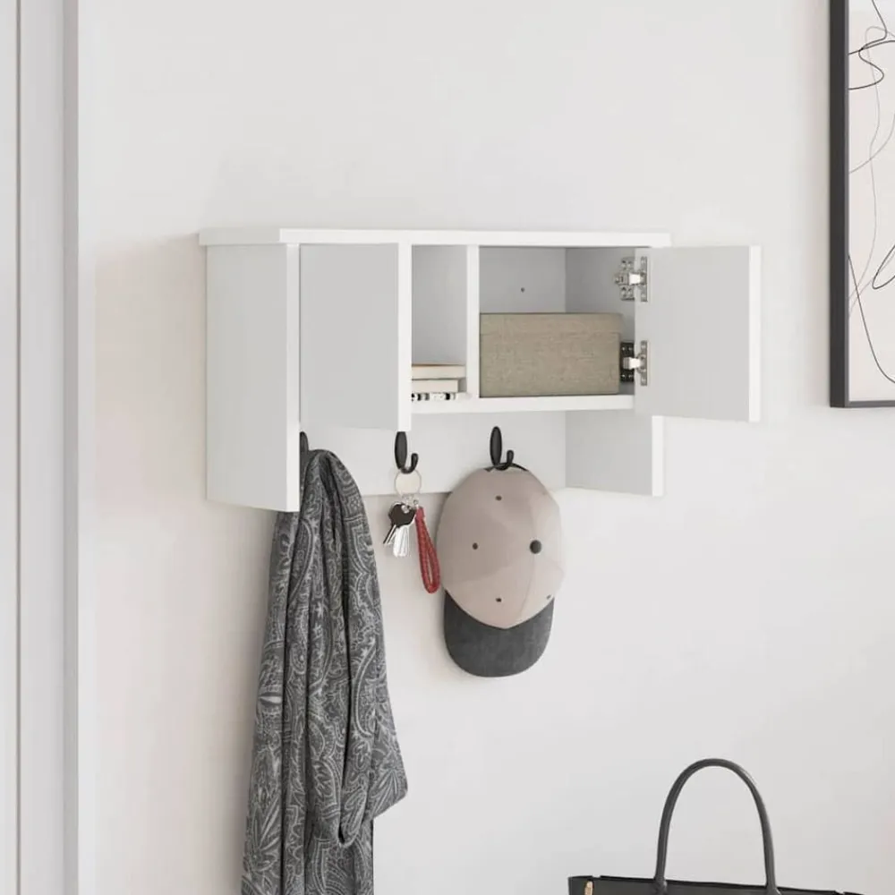 vidaXL Perchero de pared 50 x 20 x 30 cm Madera de ingeniería White Best