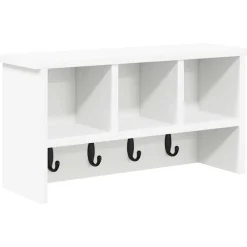 vidaXL Perchero de pared 50 x 16 x 26 cm Madera de ingeniería White Sale