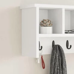 vidaXL Perchero de pared 50 x 16 x 26 cm Madera de ingeniería White Sale