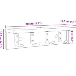 vidaXL Perchero de pared 40 x 10,5 x 10,5 cm Madera de ingeniería White Discount