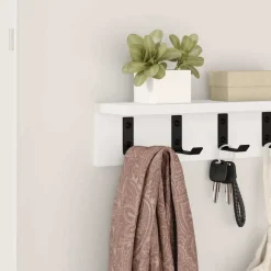 vidaXL Perchero de pared 40 x 10,5 x 10,5 cm Madera de ingeniería White Discount