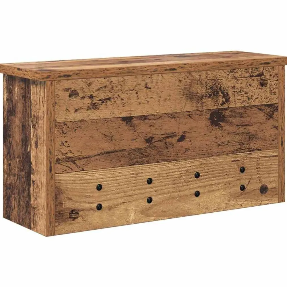 vidaXL Perchero de pared con estante Madera vieja 50 x 16 x 26 cm Madera envejecida Sale