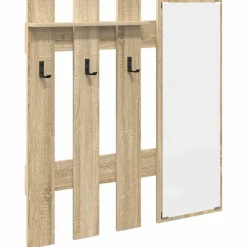 vidaXL Perchero de pared con espejo 100 x 10 x 100 cm Roble Sonoma Discount