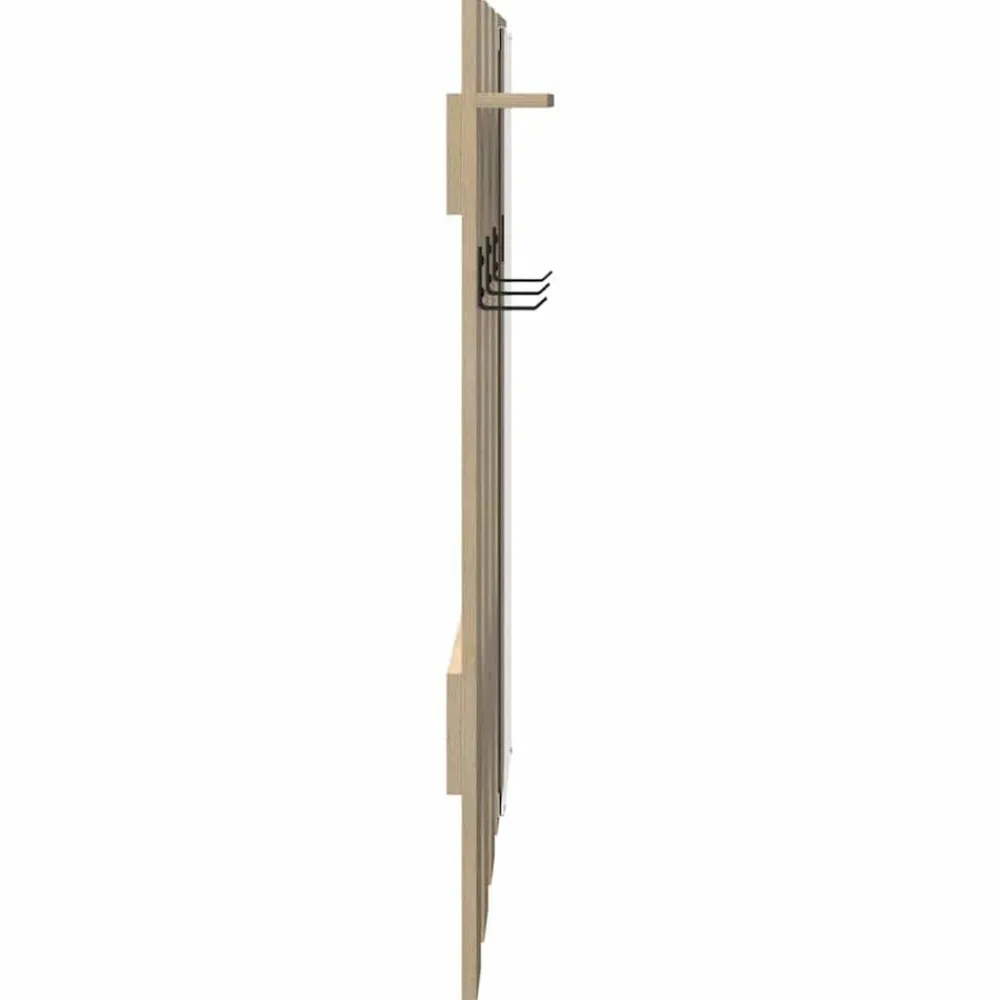 vidaXL Perchero de pared con espejo 100 x 10 x 100 cm Roble Sonoma Discount
