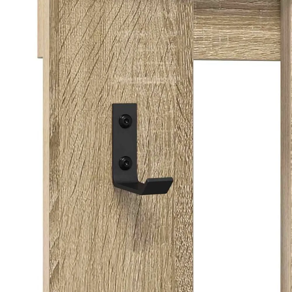 vidaXL Perchero de pared con espejo 100 x 10 x 100 cm Roble Sonoma Discount