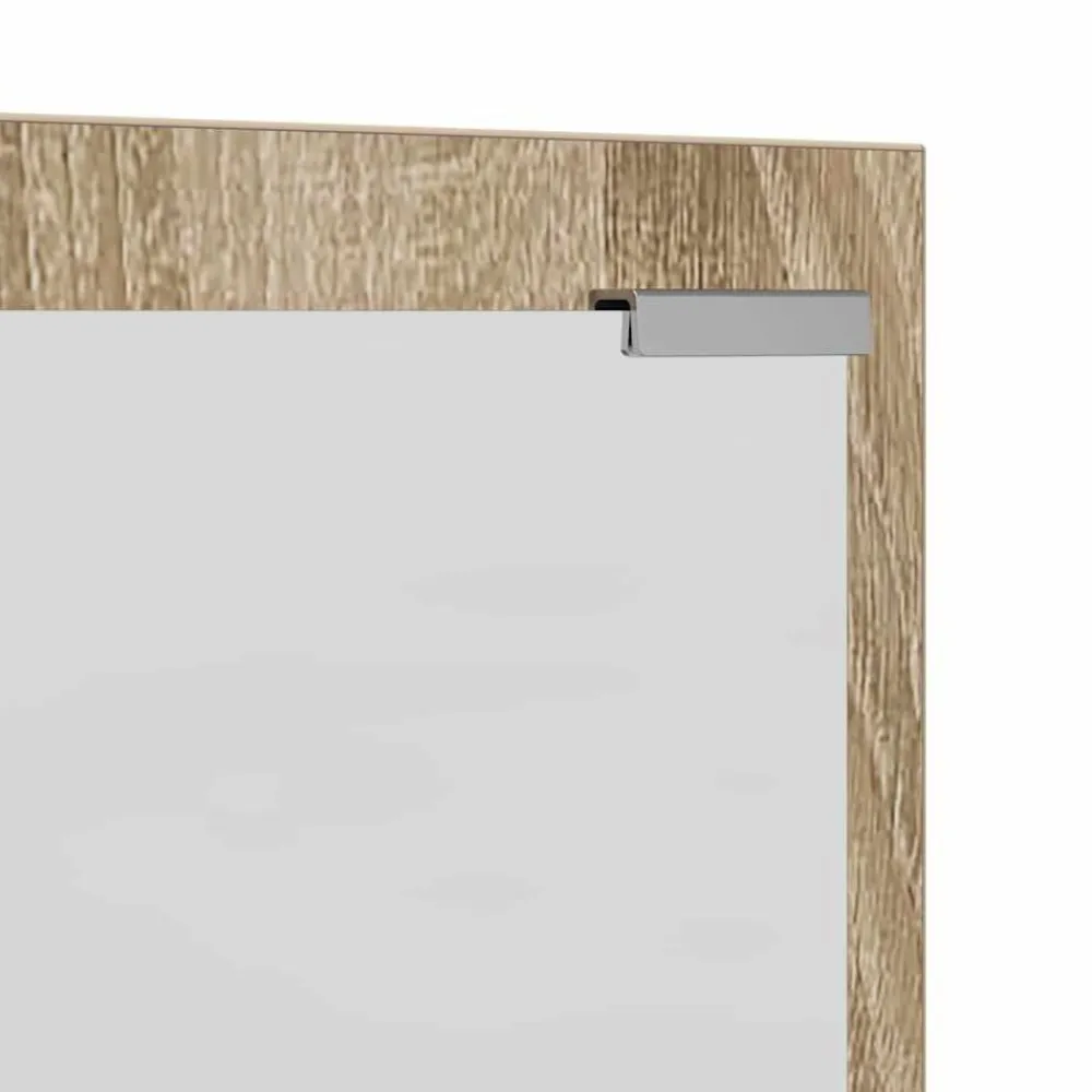 vidaXL Perchero de pared con espejo 100 x 10 x 100 cm Roble Sonoma Discount