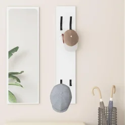 vidaXL Perchero de pared 20 x 1,5 x 100 cm Madera de ingeniería White Discount