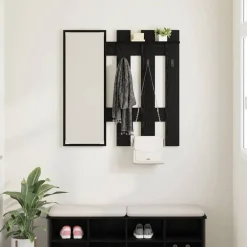 vidaXL Estanterías-Perchero de pared con espejo 100 x 10 x 100 cm