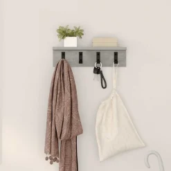 vidaXL Perchero de pared Gris Concreto 40 x 10,5 x 10,5 cm Gris hormig&oacute;n Online