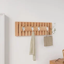 vidaXL Perchero de pared madera maciza de nogal 42x8,5x14 cm Hot