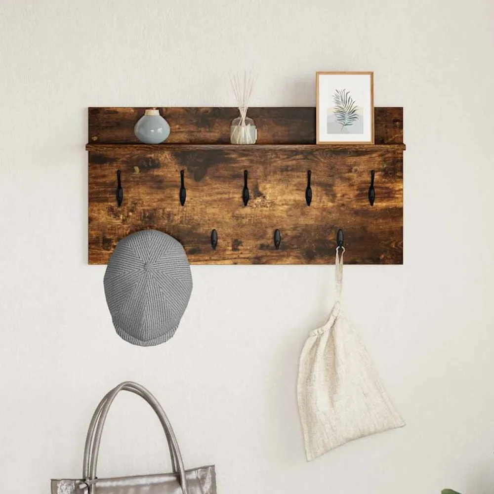 vidaXL Estanterías-Perchero de pared con estante 80 x 40 x 12 cm