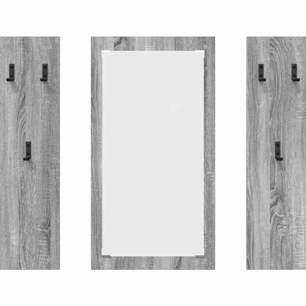 vidaXL Estanterías-Perchero de pared con espejo 96 x 1,5 x 90 cm