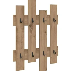vidaXL Estanterías-Perchero de pared Roble artesanal 60 x 3 x 82 cm