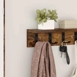 vidaXL Estanterías-Perchero de pared 40 x 10,5 x 10,5 cm