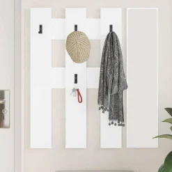 vidaXL Perchero de pared 65 x 3 x 100 cm Madera de ingeniería White Hot