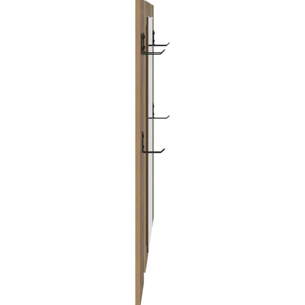 vidaXL Perchero de pared con espejo Roble artesanal 96 x 1,5 x 90 cm Roble artisan Clearance