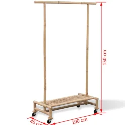 vidaXL Perchero de ropa de bambú Discount