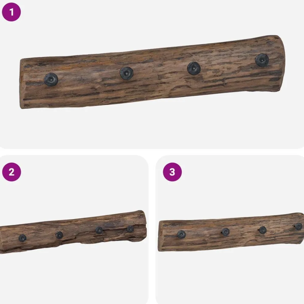 vidaXL Productos Del Hogar-Perchero Marrón 50 x 8 x 12 cm Madera sólida recuperada