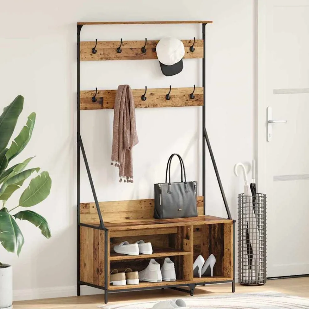 vidaXL Productos Del Hogar-Perchero para ropa con estante 100 x 41 x 184 cm