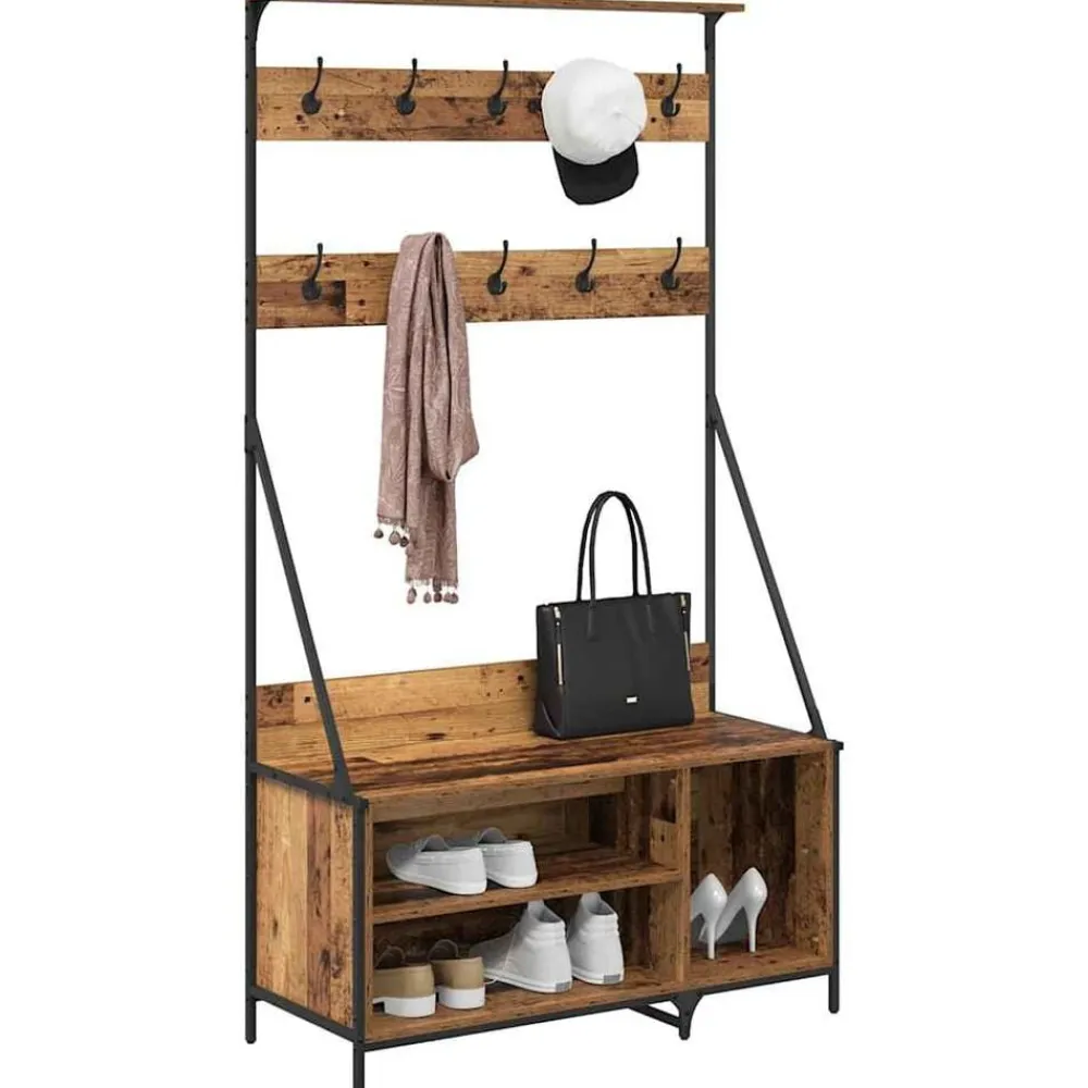 vidaXL Productos Del Hogar-Perchero para ropa con estante 100 x 41 x 184 cm