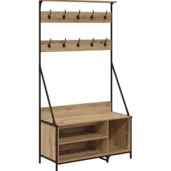 vidaXL Perchero para ropa Roble artesanal 100 x 41 x 184 cm Roble artisan Online