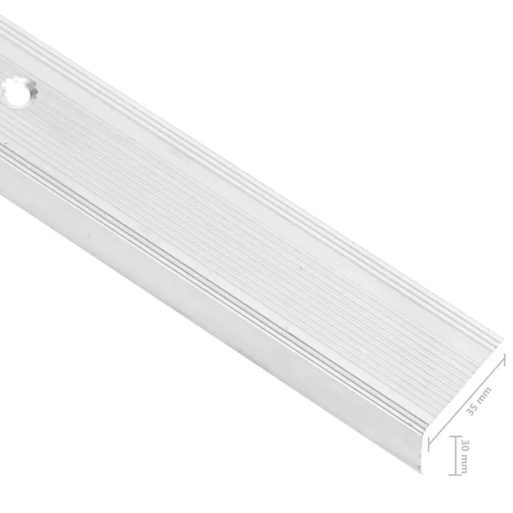 vidaXL Perfiles de peldaños forma de L 15 uds aluminio plata 90 cm Plateado Outlet