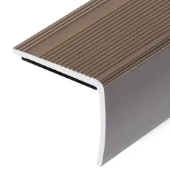vidaXL Materiales De Construcción-Perfiles de peldaños forma de L 5 uds aluminio marrón 134 cm