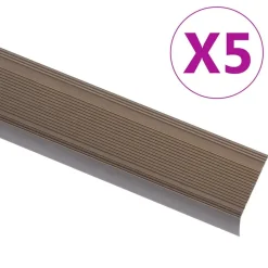 vidaXL Perfiles de peldaños forma de L 5 uds aluminio marrón 134 cm Marr&oacute;n Hot