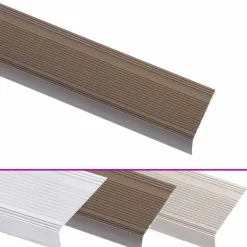 vidaXL Perfiles de peldaños forma de L 5 uds aluminio marrón 134 cm Marr&oacute;n Hot