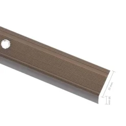 vidaXL Perfiles de peldaños forma de L 5 uds aluminio marrón 90 cm Marr&oacute;n New