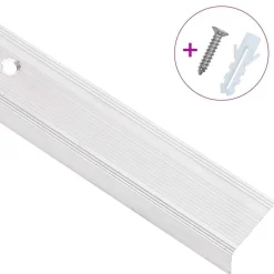 vidaXL Perfiles de peldaños forma de L 15 uds aluminio plata 90 cm Plateado