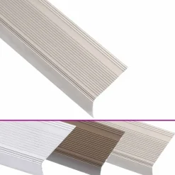 vidaXL Materiales De Construcción-Perfiles de peldaños forma de L 15 uds aluminio champán 90 cm