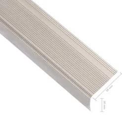 vidaXL Materiales De Construcción-Perfiles de peldaños forma de L 15 uds aluminio champán 90 cm