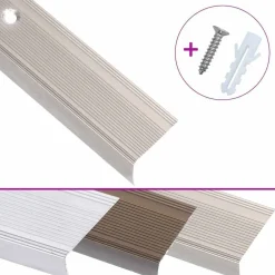 vidaXL Perfiles de peldaños forma de L 5 uds aluminio champán 90 cm champ&aacute;n Hot