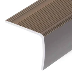 vidaXL Materiales De Construcción-Perfiles de peldaños forma de L 15 uds aluminio marrón 134 cm