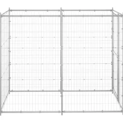 vidaXL Productos Para Mascotas-Perrera de exterior de acero galvanizado 110x220x180 cm