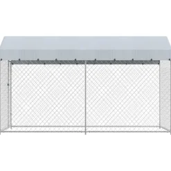 vidaXL Productos Para Mascotas-Perrera de exterior con toldo 382x192x225 cm