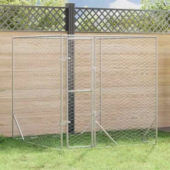 vidaXL Productos Para Mascotas-Perrera de exterior acero galvanizado plateado 2x2x2 m
