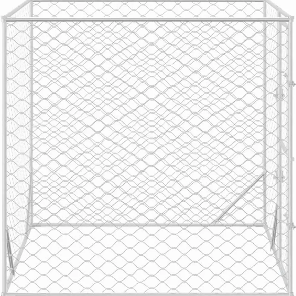 vidaXL Productos Para Mascotas-Perrera de exterior acero galvanizado plateado 2x2x2 m