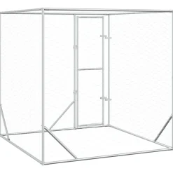 vidaXL Productos Para Mascotas-Perrera de exterior acero galvanizado plateado 2x2x2 m