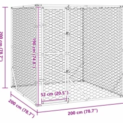 vidaXL Productos Para Mascotas-Perrera de exterior acero galvanizado plateado 2x2x2 m