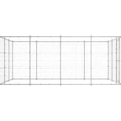 vidaXL Productos Para Mascotas-Perrera de exterior de acero galvanizado 14,52 m²