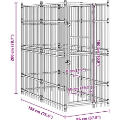 vidaXL Perrera de exterior de acero 1,84 m² Online